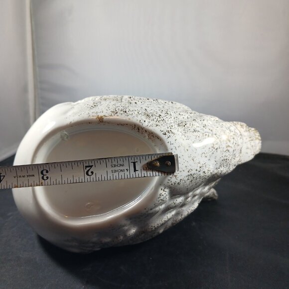 Vintage MCM Porcelain Swan Planter Figurine Gold & White Vase - Picture 7 of 11